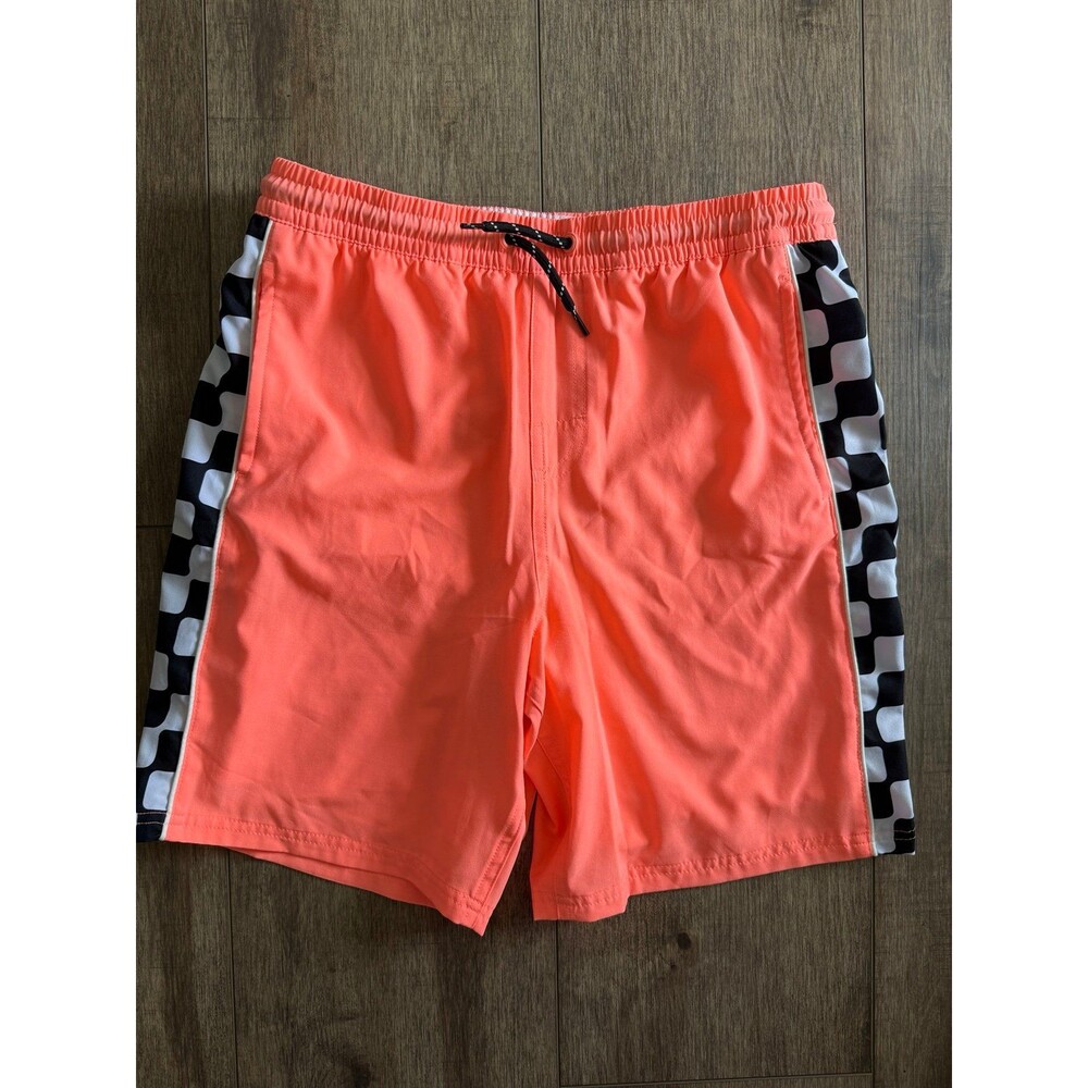 Boys neon swim trunks with mesh lining